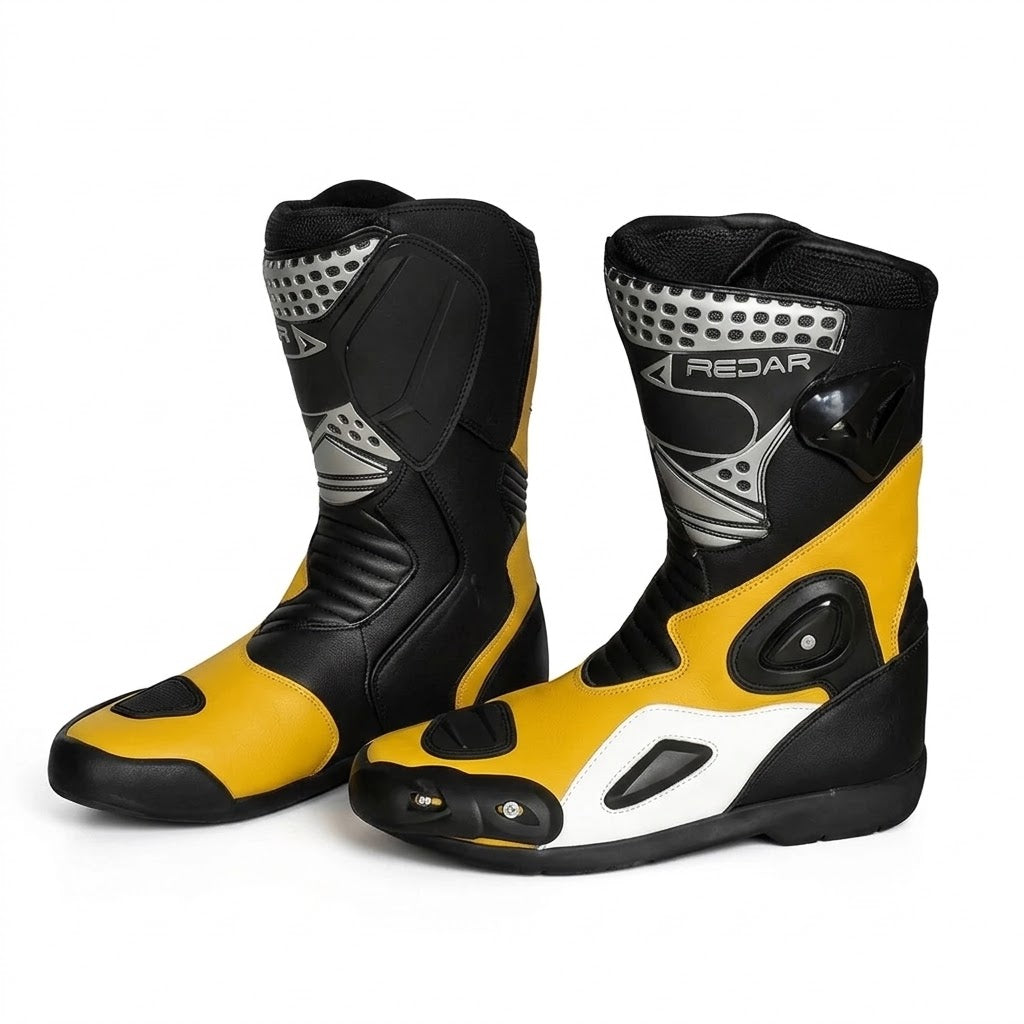 Yamaha Leather Racing Bundle – Suit, Gloves & Boots | Yellow/Black/White