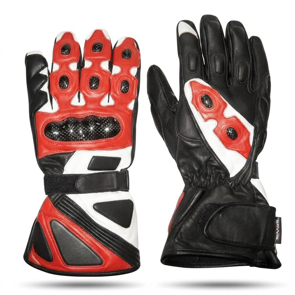 Eagle Moto Leather Racing Bundle – Jacket, Pants, Gloves & Boots | Red/Black/White