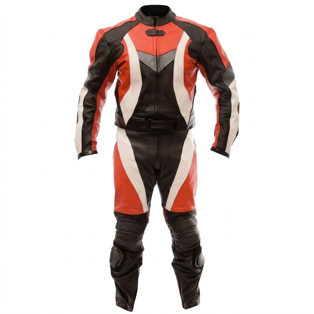 Eagle Moto Leather Racing Bundle – Jacket, Pants, Gloves & Boots | Red/Black/White