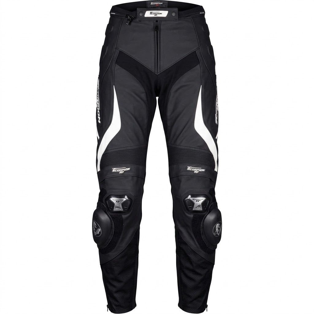 Furygan Leather Motorcycle Racing Pant – Black/White